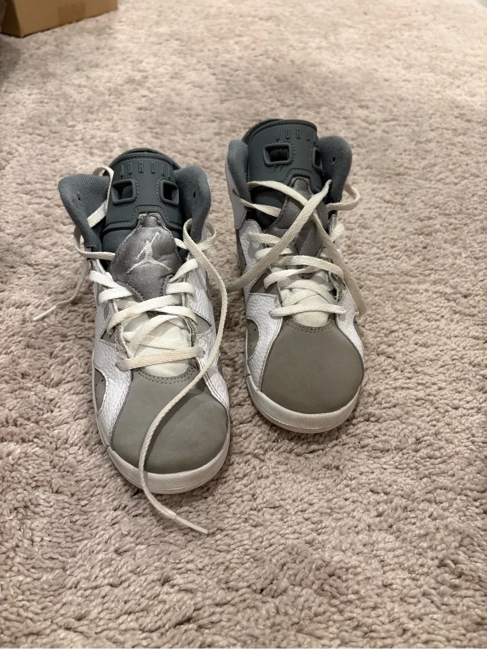 Jordan Kids Gray and White High-Top Sneakers